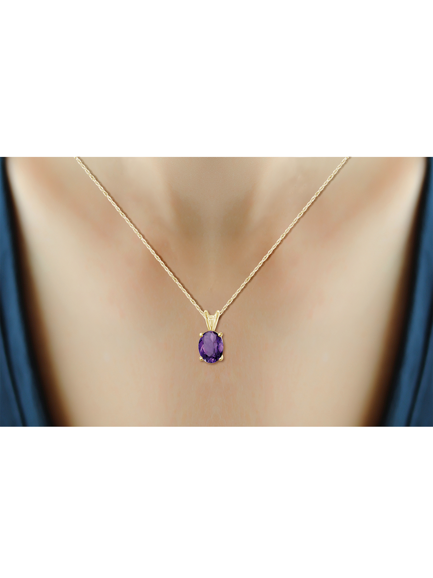 Silver Chain Necklace for Women – 14K Gold Plated Silver Necklace with Sparkling Genuine 1.50 CTW Purple Amethyst – Chic, Stunning Silver Statement Necklace Gifts by JewelersClub