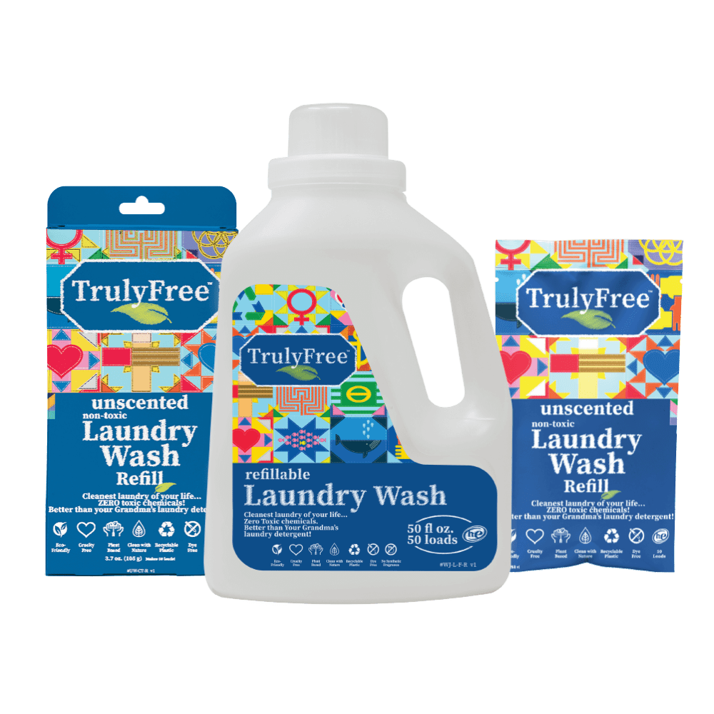 Refillable Unscented Laundry Wash Starter Kit