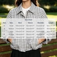 thumbnail image 2 of DISKEBUISS Women's Cropped Gingham Plaid Jacket Lapel Zip & Snap Long Sleeve Short Outerwear for Fall Winter, 2 of 8