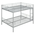 thumbnail image 5 of Kacho Full Bunk Bed, Full Over Full Metal Bunk Bed for Kids Adults, Convertible into 2 Bed, Full Bed Frame Kids Bunk Beds with Full-Length Guardrail and Ladder, Easy Assembly, No Noise Free, Silver, 5 of 9