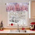 thumbnail image 2 of Christmas Valances for Windows, 54 x 18in, Winter Pink Snow Scene Town Snowflakes Rod Pocket Kitchen Valance Curtain Light Filtering Window Treatments for Living Room Bedroom, 1 Panel, 2 of 7