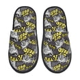 thumbnail image 2 of KLL White Retro Off-Road Vehicle Slippers for Women Men House Slip on Indoor Outdoor Bedroom Furry Fleece Lined Ladies Comfy Anti-Skid Rubber Hard Sole-Medium, 2 of 8