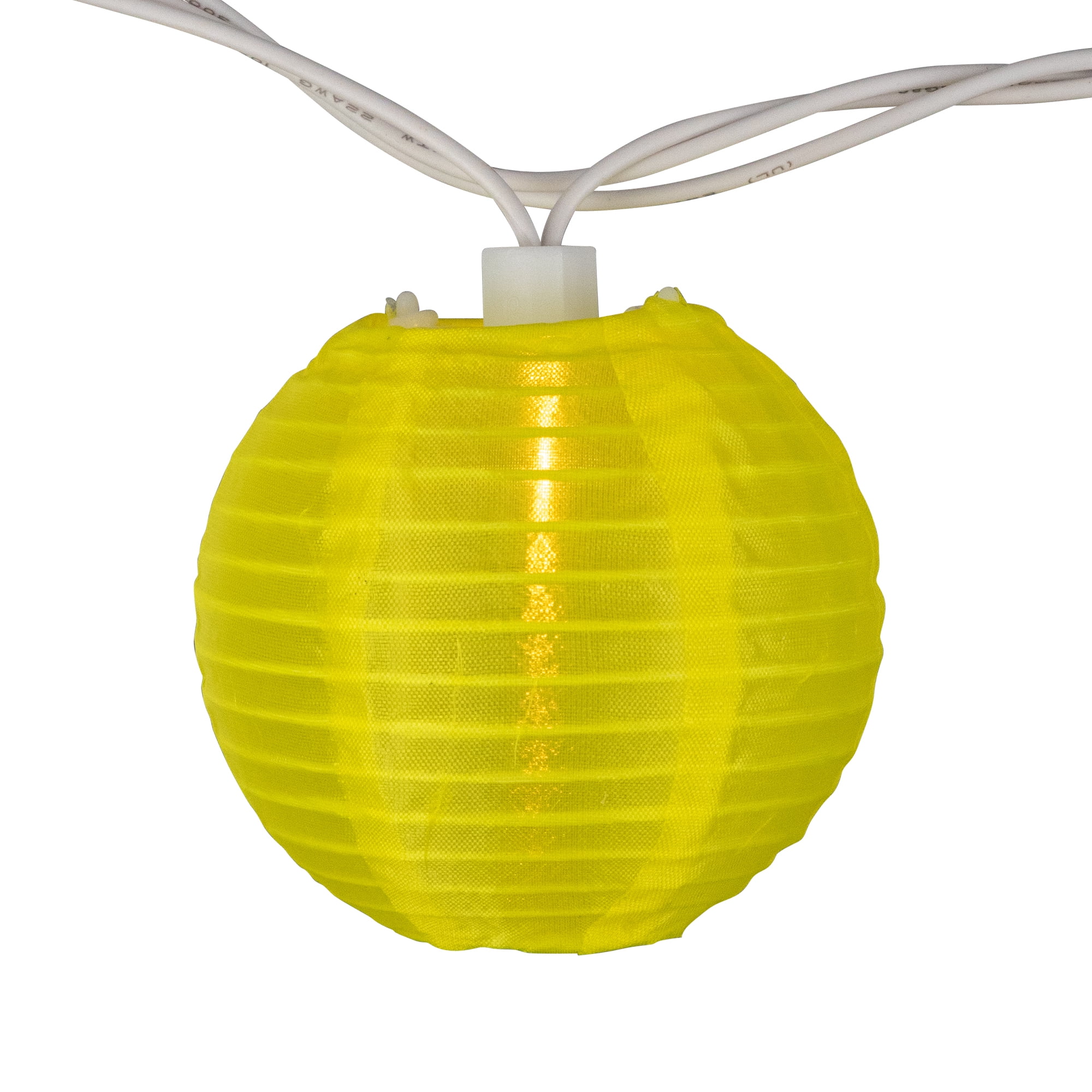 Set of 10 Multi-Color Chinese Lantern Garden and Patio Lights -White Wire