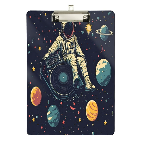 FORMRS Acrylic Clipboard with Low Profile Clip Standard A4 Letter Size, 12.5" x 9", Astronaut Space