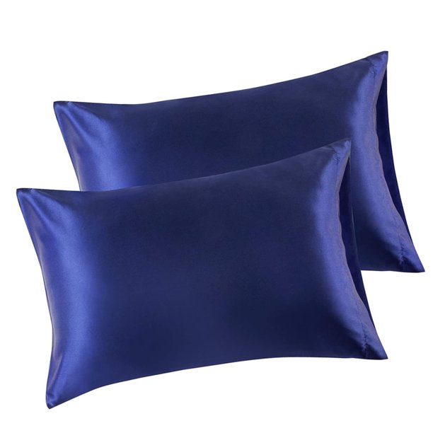 Bewildely 2 uds funda de almohada poliéster satén funda de almohada ropa de cama funda de almohada para dormir Juegos de cama azul 51*102cm Bewildely HA003643-21