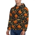 thumbnail image 3 of Kdxio Spooky Sweets Print Mens Casual Hooded Collar Drawstring Hoodies Pullover Sweatshirts Casual Long Sleeve Shirts-Large, 3 of 7