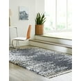 thumbnail image 3 of Unique Loom Serenity Shag Collection Area Rug - Vigie (10' x 14' Rectangle Gray/Ivory), 3 of 8