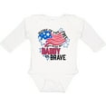 thumbnail image 3 of Inktastic Home of the Free Because My Daddy is Brave Boys or Girls Long Sleeve Baby Bodysuit, 3 of 5