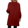 thumbnail image 2 of Hanerdun Women Open Front Cardigans Female Solid Cardigan Sweaters Red L, 2 of 5