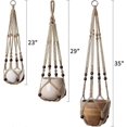 thumbnail image 5 of 3 Pack Macrame Plant Hangers Indoor Different Size Hanging Planter Basket Flower Pot Holder with Beads No Tassels 35'/29'/23', Medium, Brown, 5 of 5