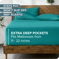 thumbnail image 4 of Bare Home Fitted Sheet - 22" Extra Deep Pocket - Premium 1800 Collection - Twin-XL, Emerald, 4 of 7