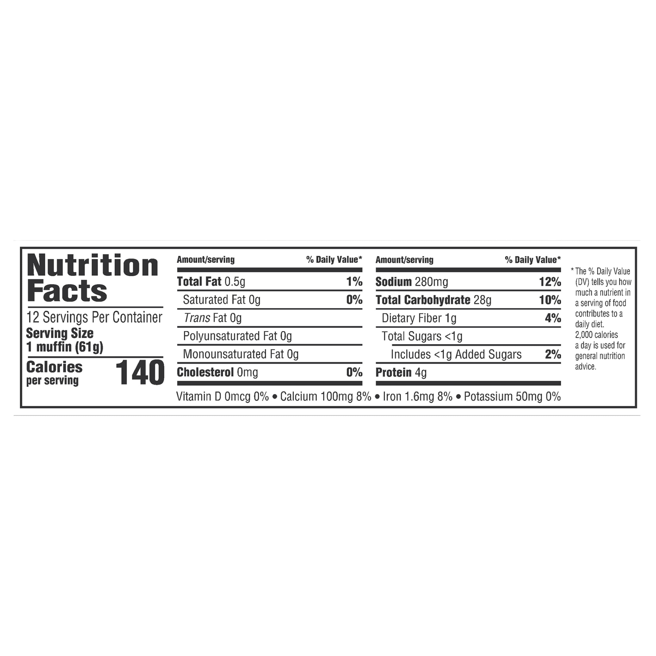 Master White English Muffins, 12 Count, 26 oz Bag
