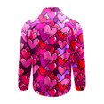 thumbnail image 5 of SERTG Mens Valentine's Day Fashion Print Shirt Lapel Long Sleeve Button Down Collar Casual Breathable Soft Tops(Pink,L), 5 of 5