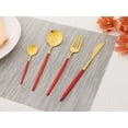 thumbnail image 5 of REGALWOVEN 20 Piece Silverware Set, Stainless Steel Flatware Set for 5, Mirror Polished Cutlery Set, Serving Utensils Set for Kitchen Eating Red 20, 5 of 6