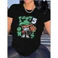 thumbnail image 1 of Playera Deportiva Manga Corta Mujer Dry-FitWomen's Trendy Graphic Tee - "I Got On It" Cartoon Print, Black Casual Round Neck Short Sleeve T-Shirt, Stretchy Polyester Blend, Machine Washable, Perfect, 1 of 6