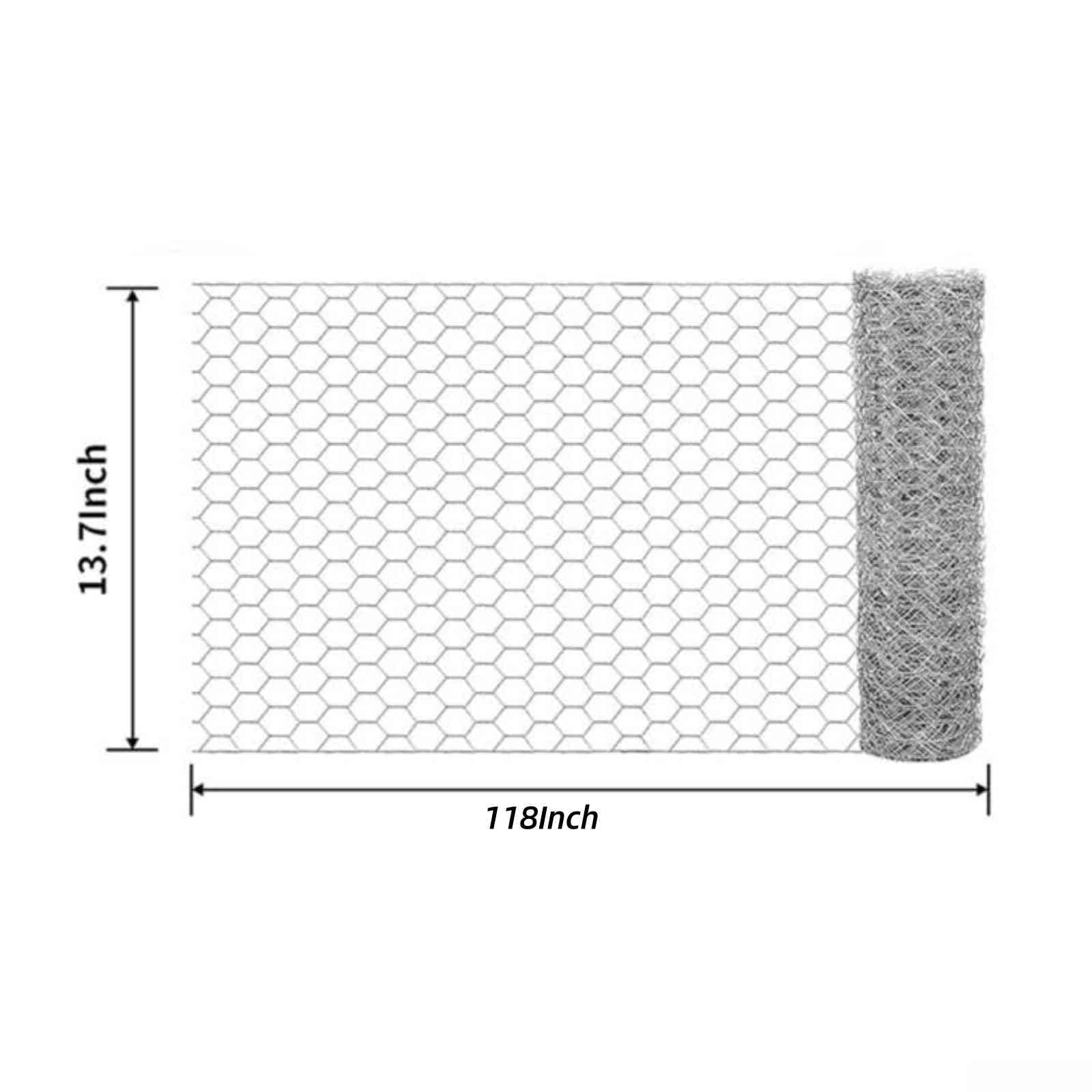 Chicken Wire Mesh,Poultry Wire Netting,1" Hole Size Hexagonal Galvanized Chicken Wire Mesh Fencing,Outdoor Anti-Rust Garden Animal Barrier Fence for Chicken Coop Barrier Rabbit Cage(13.7"×118")