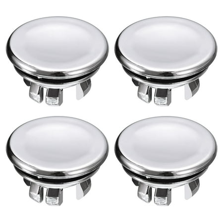 

4Pack 24mm Sink Trim Overflow Cover Ring Hole Insert in Round Caps Silver
