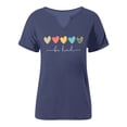 thumbnail image 4 of T-Shirts Stylés pour Femmes Manches Courtes Col en V Graphiques Polyvalents pour Usage Quotidien, 4 of 4