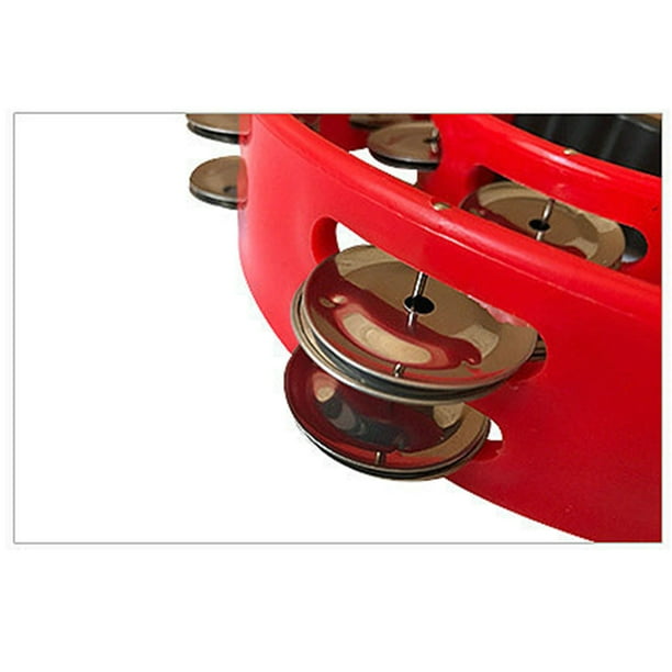 Double Row Tambourine with Metal Jingles ABS Plastic Hand Rhythm