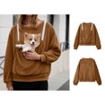 thumbnail image 3 of Womens Big Pouch Hoodie Pullover Dog Carrier Hoodie Casual Long Sleeve Oversized Pocket Pullover Shirt for Women Winter Clothes, 3 of 5