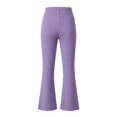thumbnail image 5 of Mooqilaa Girls Flare Leggings Size 9-10 Years, Ribbed Knit Stretchy Casual High Waist Flare Pants Purple, 5 of 7