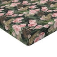 thumbnail image 4 of Ambesonne Rosetta Fitted Sheet, Nostalgic Floral Print Boho, Twin Size, Pale Pink Jade Green, 4 of 5