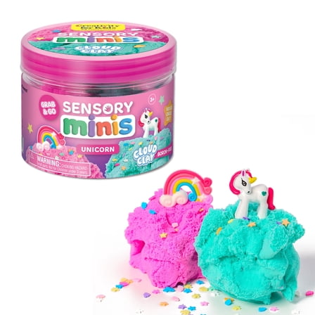 Creativity for Kids Sensory Minis Unicorn Kit | Cloud Clay Sensory Toy for Kids | Squish, Scoop & Discover Surprise Unicorn Accessories | Mess-Free, Screen-Free Travel Activity for Kids (Ages 3 )
