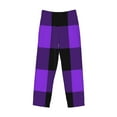 thumbnail image 4 of Disketp Purple Buffalo Plaid Men'S Pajama Pants - Ultra Soft Fleece Sleep And Lounge Pants (Size: S-Xxl), 4 of 9