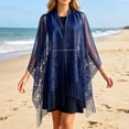 thumbnail image 2 of AHMOMEI Women’s Floral Lace Tassel Shawl Wrap, Sheer Open Front Fringed Cover Up, Lightweight Scarf for Evening Dresses Wedding Bridesmaid Party (Dark Blue), 2 of 6