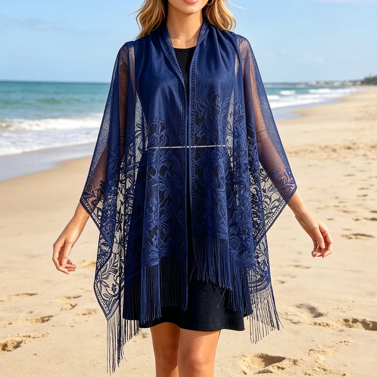 formal shawl for evening dress Voska Shawls and Wraps Dresses Scarfs for Women Pashmina Wedding Dark Blue One Size dress with pockets