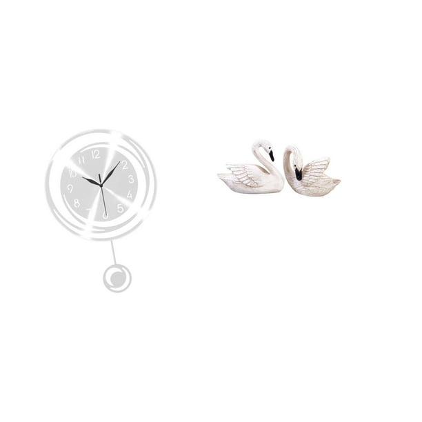 Reloj de pared,Reloj de pared decorativo para baño y dormitorio.,estatua de resina de cisne,Figuras de cisne,estatuas,decoración del hogar,fiesta de bodas,Escultura de resina Arte Adorno