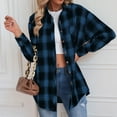 thumbnail image 4 of Fall Plaid Shirt Flannel Jackets for Womens Casual Fashion Printed Button up Casual Comfy Long Sleeve Tops, 4 of 5
