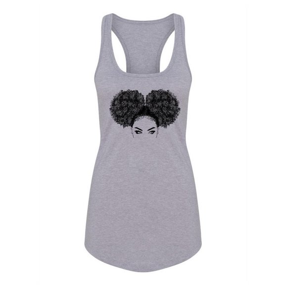 Woman With Curly Hair Racerback Tank Women -Image by Shutterstock, Female Large