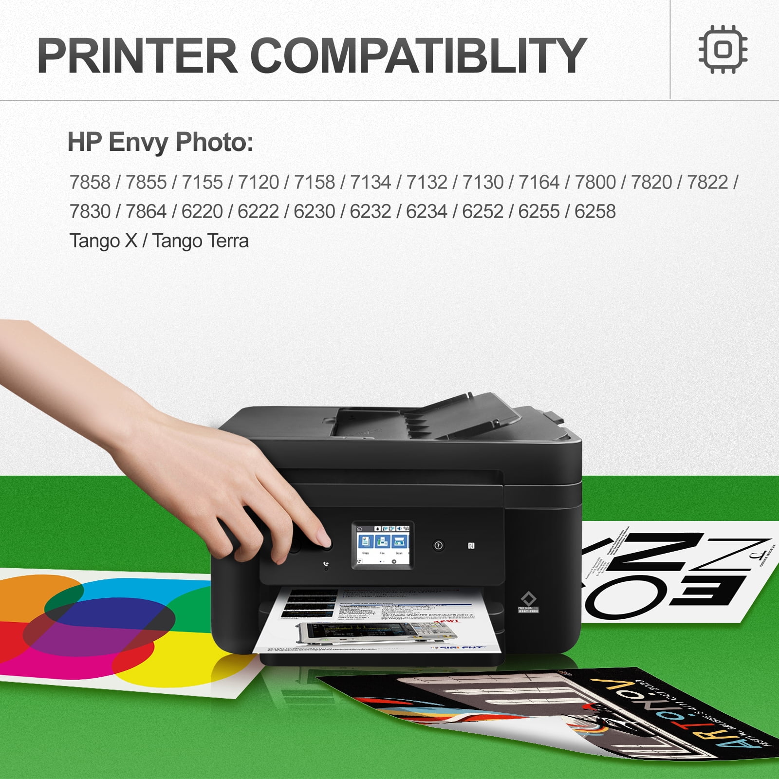 64XL Ink Cartridge Combo Pack Compatible for HP 64 Ink Cartridges for Envy Photo 7855 7858 7155 6255 7120 7158 7950e Tango Series Printer (Black,Tri-Color)