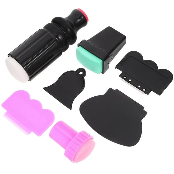 NICEXMAS nail stamps Nail Art Stamping Polish Stamper Paint Scraper Set Assorted Color 7pcs