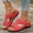 Red, variant on Gspmoly Women Slides Sandals, Women's Fashion Casual Summer New Solid Color Roman Casual Bow Shoes Wedge Heel Slippers Shower Slides Blue 43