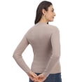 thumbnail image 2 of Cavardi Casual Women's Round Neck Ribbed Top – Beige | Free Size, 2 of 2