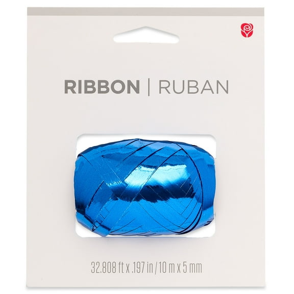 American Greetings Royal Blue Metallic Ribbon Roll, 32.8 ft x .197 in. (1-Count)