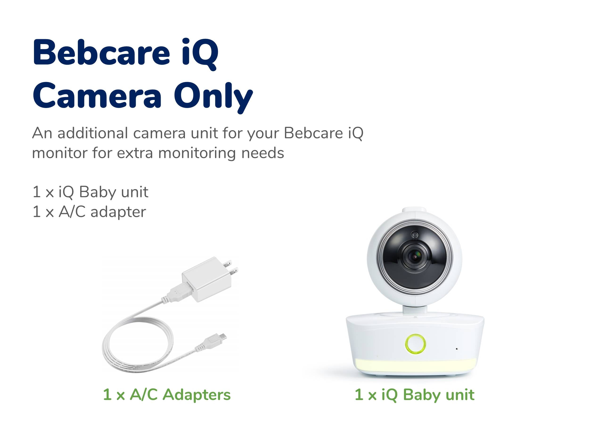 Bebcare iQ Additional Camera - Extra Unit for Bebcare iQ WiFi Hybrid HD Baby Monitor (Cam Only)