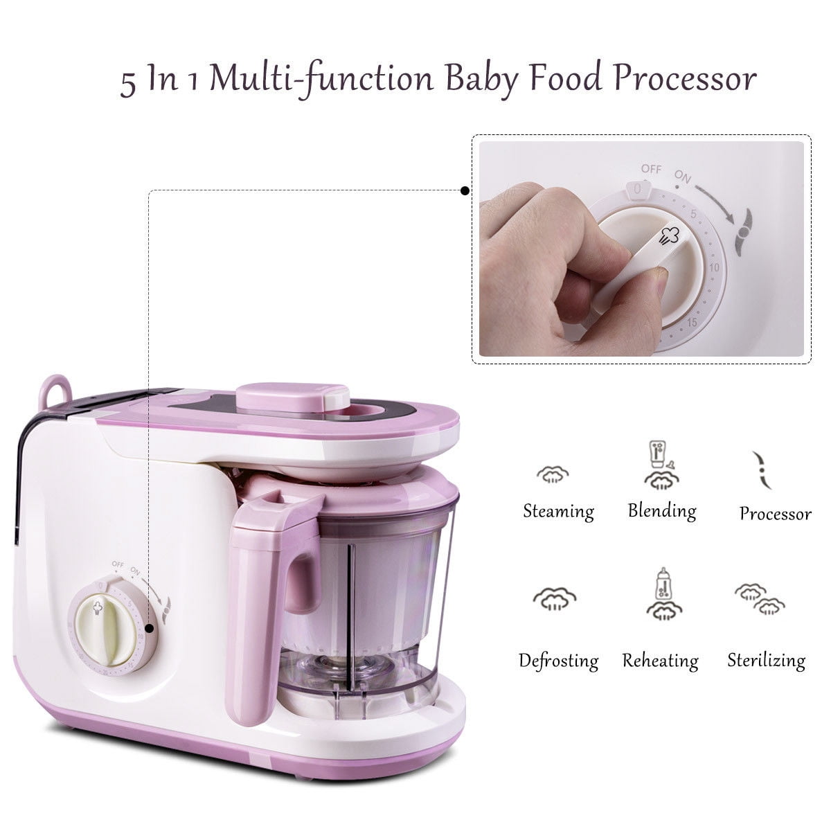 Costway 5 In 1 Baby Food Maker Infant Feeding Blender Puree Processor  Heating Defrosting 