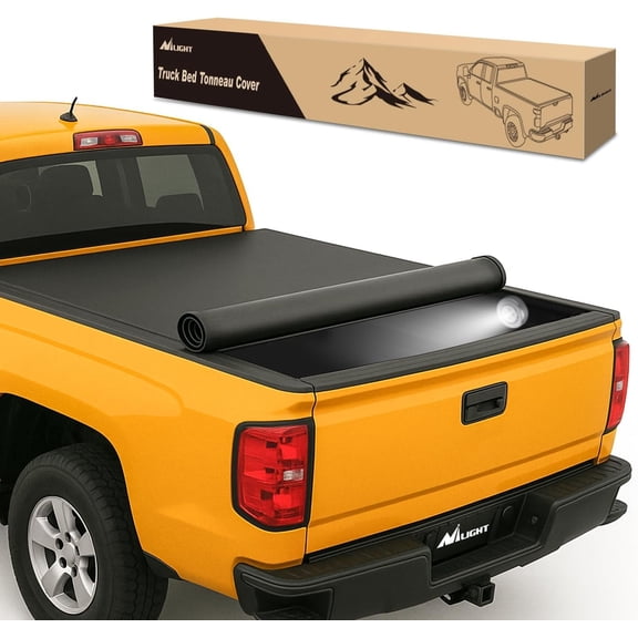 Nilight Soft Roll-Up Tonneau Cover Compatible with Chevy Silverado/GMC Sierra 1500 2007 2008 2009 2010 2011 2012 2013–6.5ft Truck Bed Cover