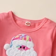 thumbnail image 5 of Toddler Girls Winter Christmas Long Sleeve Cartoon Santa Prints Tops Pants 2PCS Outfits Clothes Set, 5 of 5