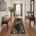 thumbnail image 6 of DEORAB 2x3 Area Rugs Floral Low Pile Lightweight Machine Washable Non Slip Doormat for Entryway, Front Door, Bathroom, Kitchen, Black, 6 of 6