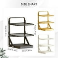 thumbnail image 3 of Kitchen Storage Basket,3 Tier Countertop Fruit Basket for Kitchen,Wall Mounted Kitchen Storage Rack,Large Capacity Rectangular Storage Stand,Foldable Metal Organizer for Bread Vegetable Fruits(Gold), 3 of 9