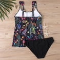 thumbnail image 3 of Women Summer Plus Size Tankini Sets, V Neck Two Piece Swimsuits with Removable Pads, Modest Print Bikini Bathing Suits for Beach Vacation, 3 of 6