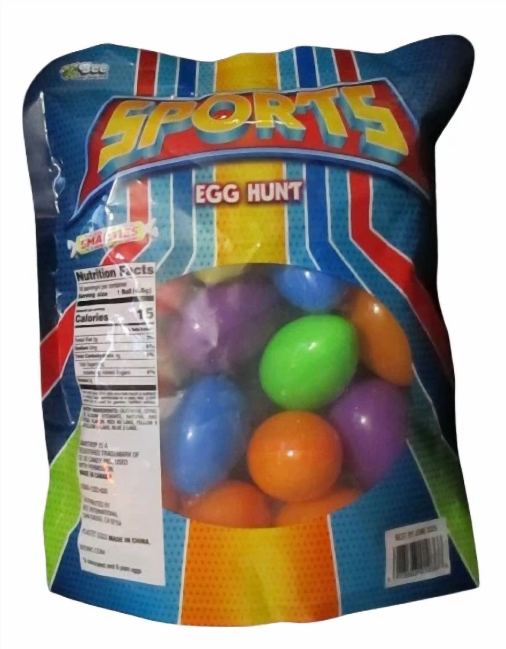 ZYLER- Bee Smarties Sports Easter Egg Hunt 16 Plastic Eggs W/Candy Inside 2.5 Oz 71G