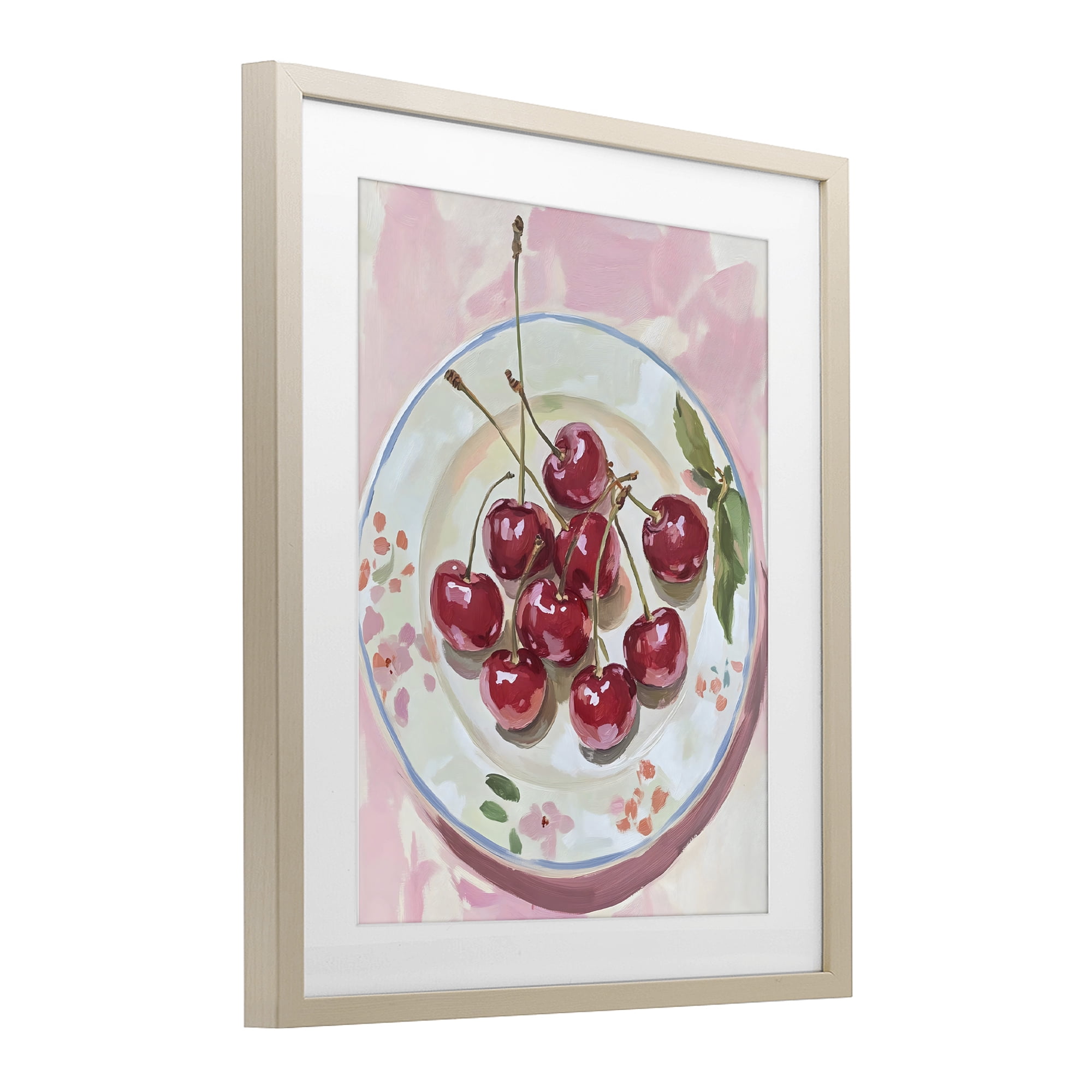 Stupell Industries Plate of Summer Cherries Birch Framed Print Under Glass, design by The Prints Vibe
