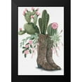 thumbnail image 2 of Hollihocks Art 17x24 Black Modern Framed Museum Art Print Titled - Cactus Boots, 2 of 5