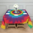 thumbnail image 3 of Colorful Rainbow Tie Dye Spiral Pattern Square Tablecloth,Waterproof Square Table Cover,Wipeable Spillproof Washable Table Cover for Home Kitchen Party Decor 42"X42"(107x107cm), 3 of 6