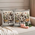 thumbnail image 2 of White Black Pumpkin Fall Outdoor Waterproof Pillow Covers, Farmhouse Plaid Botanical Cactus Rustic Decorative Square Throw Pillowcase Sofa Cushion Sham for Patio/Couch/Chair, 24"x24" 2 Pack, 2 of 8